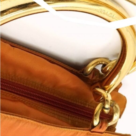 Prada Orange Boxy Sachel with Gold Metal Handles Re-edition 2000 - Picture 6 of 10
